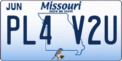 MO license plate PL4V2U