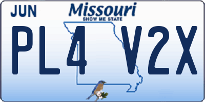 MO license plate PL4V2X
