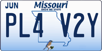 MO license plate PL4V2Y