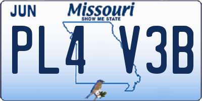 MO license plate PL4V3B