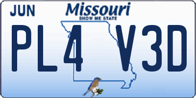 MO license plate PL4V3D