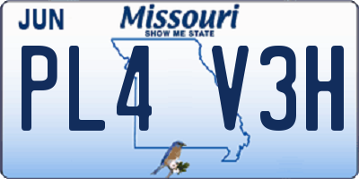 MO license plate PL4V3H