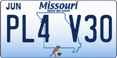 MO license plate PL4V3O