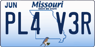 MO license plate PL4V3R