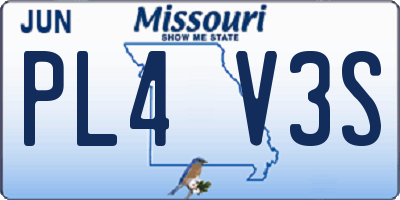 MO license plate PL4V3S