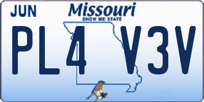 MO license plate PL4V3V