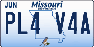 MO license plate PL4V4A