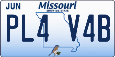 MO license plate PL4V4B
