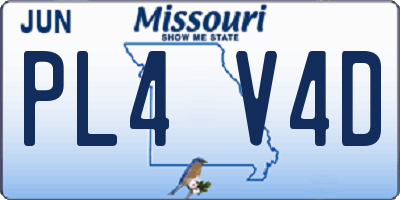 MO license plate PL4V4D