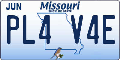 MO license plate PL4V4E