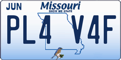 MO license plate PL4V4F