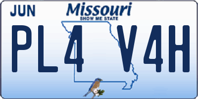 MO license plate PL4V4H