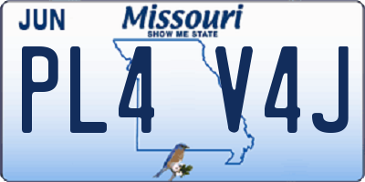 MO license plate PL4V4J