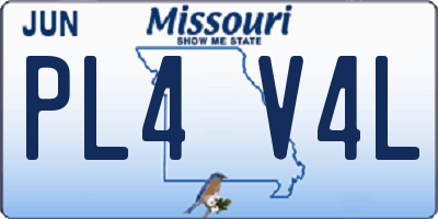 MO license plate PL4V4L