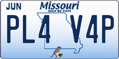MO license plate PL4V4P