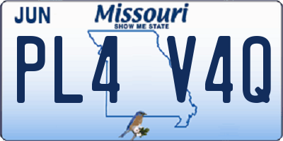 MO license plate PL4V4Q