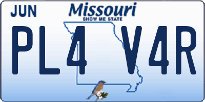MO license plate PL4V4R