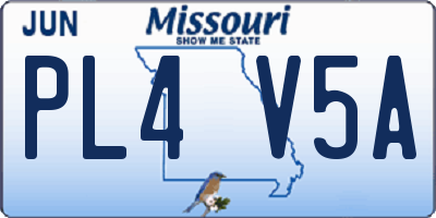 MO license plate PL4V5A