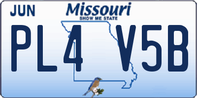 MO license plate PL4V5B