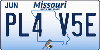 MO license plate PL4V5E