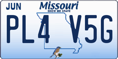 MO license plate PL4V5G