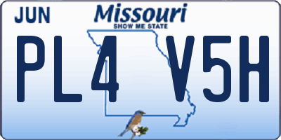 MO license plate PL4V5H