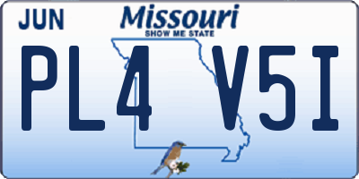 MO license plate PL4V5I