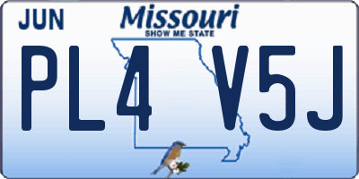 MO license plate PL4V5J