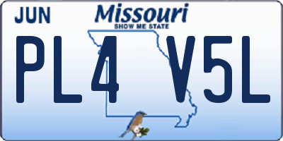 MO license plate PL4V5L