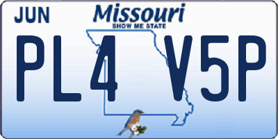 MO license plate PL4V5P