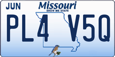 MO license plate PL4V5Q