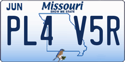 MO license plate PL4V5R