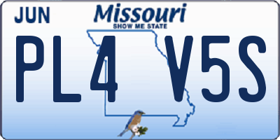 MO license plate PL4V5S