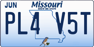 MO license plate PL4V5T