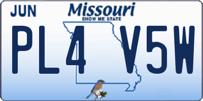 MO license plate PL4V5W
