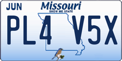 MO license plate PL4V5X