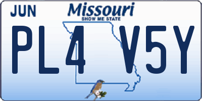 MO license plate PL4V5Y