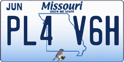 MO license plate PL4V6H