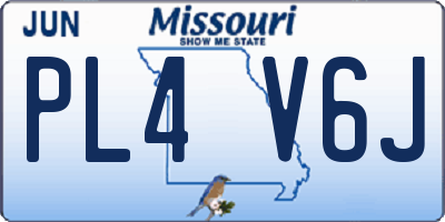 MO license plate PL4V6J