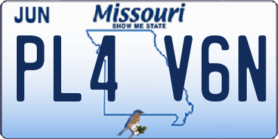 MO license plate PL4V6N