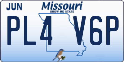 MO license plate PL4V6P