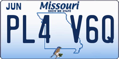 MO license plate PL4V6Q