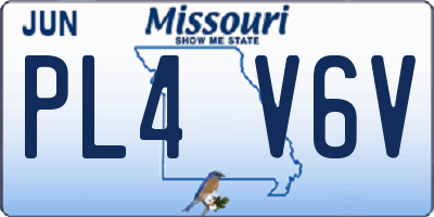 MO license plate PL4V6V