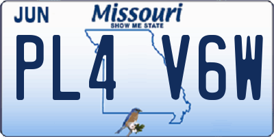 MO license plate PL4V6W