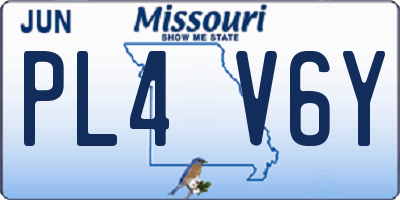 MO license plate PL4V6Y