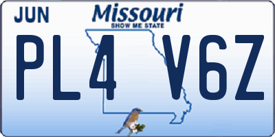 MO license plate PL4V6Z