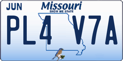 MO license plate PL4V7A