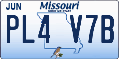 MO license plate PL4V7B
