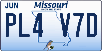 MO license plate PL4V7D