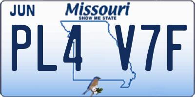 MO license plate PL4V7F